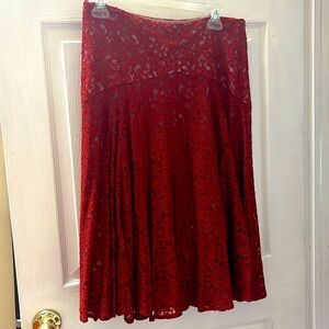 Anthropologie Moulinette Soeurs rust lace skirt. Size 6